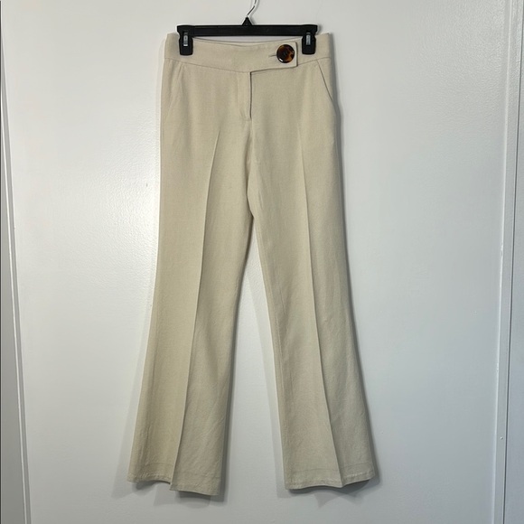 Tory Burch Silk Blend Wide Leg Flare Trousers Pants Size 0 - Picture 1 of 8
